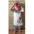 2015 new hot sell anchor red white girl outfits with matching necklace and bow wholesale set